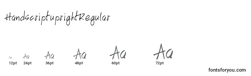 HandscriptuprightRegular Font Sizes