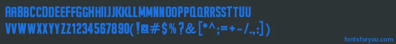 SeilsSansBold-Schriftart – Blaue Schriften auf schwarzem Hintergrund