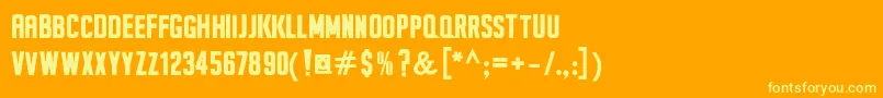 SeilsSansBold-Schriftart – Gelbe Schriften auf orangefarbenem Hintergrund