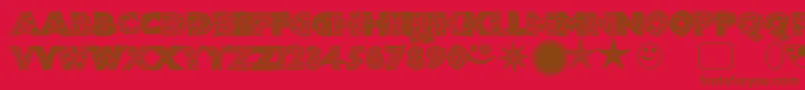 Shlockoblockodroppocaps Font – Brown Fonts on Red Background