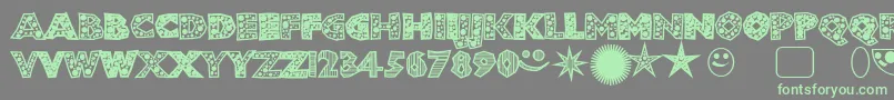 Shlockoblockodroppocaps Font – Green Fonts on Gray Background