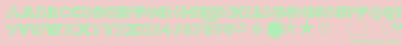 Shlockoblockodroppocaps Font – Green Fonts on Pink Background