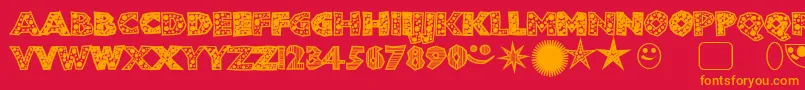Shlockoblockodroppocaps Font – Orange Fonts on Red Background