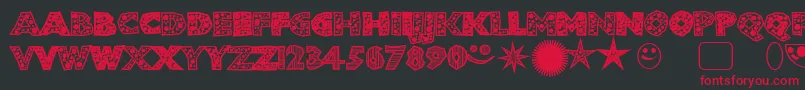 Shlockoblockodroppocaps Font – Red Fonts on Black Background