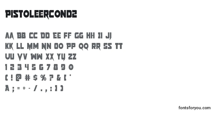 Шрифт Pistoleercond2 – алфавит, цифры, специальные символы