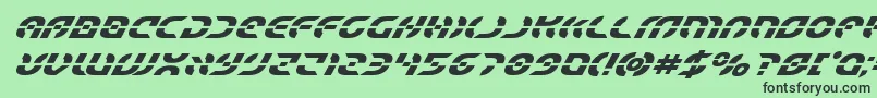 Starfighterboldsuperital Font – Black Fonts on Green Background
