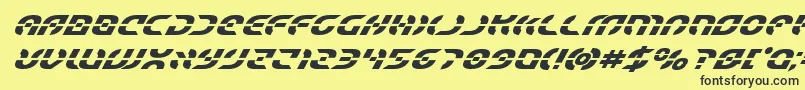 Starfighterboldsuperital Font – Black Fonts on Yellow Background