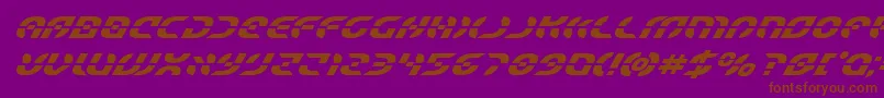 Starfighterboldsuperital Font – Brown Fonts on Purple Background