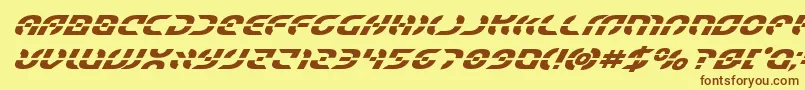 Starfighterboldsuperital Font – Brown Fonts on Yellow Background