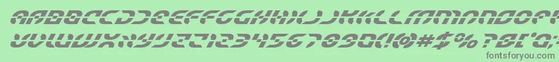 Starfighterboldsuperital Font – Gray Fonts on Green Background