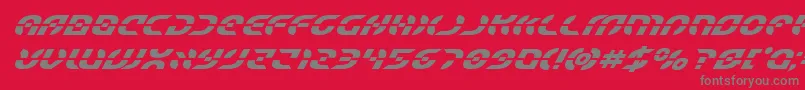 Starfighterboldsuperital Font – Gray Fonts on Red Background