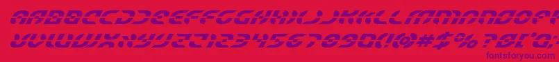 Starfighterboldsuperital Font – Purple Fonts on Red Background