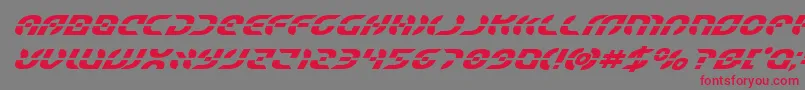 Starfighterboldsuperital-fontti – punaiset fontit harmaalla taustalla