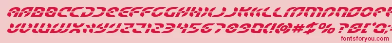 Starfighterboldsuperital Font – Red Fonts on Pink Background
