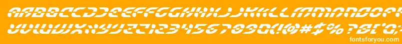Starfighterboldsuperital Font – White Fonts on Orange Background