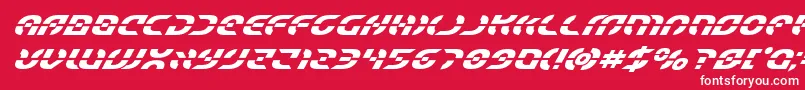 Starfighterboldsuperital Font – White Fonts on Red Background