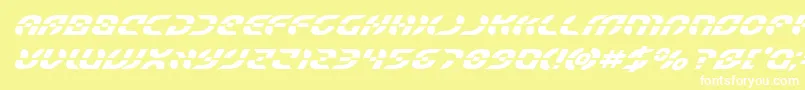 Starfighterboldsuperital Font – White Fonts on Yellow Background