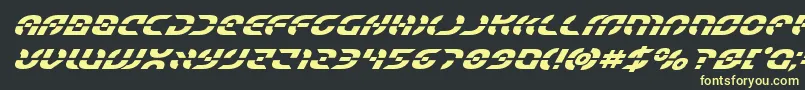 Starfighterboldsuperital Font – Yellow Fonts on Black Background