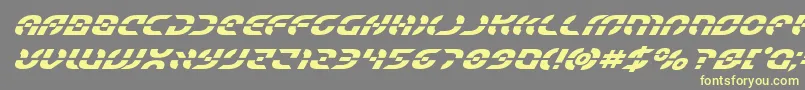 Starfighterboldsuperital Font – Yellow Fonts on Gray Background