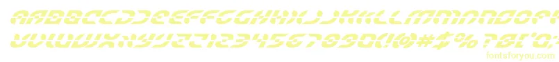 Starfighterboldsuperital Font – Yellow Fonts on White Background