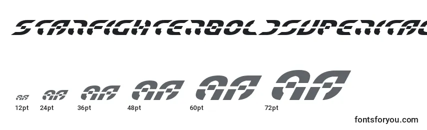 Starfighterboldsuperital Font Sizes