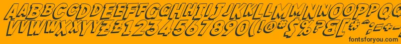 Fonte SfFedoraShadow – fontes pretas em um fundo laranja