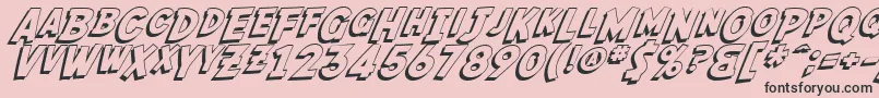 Fonte SfFedoraShadow – fontes pretas em um fundo rosa