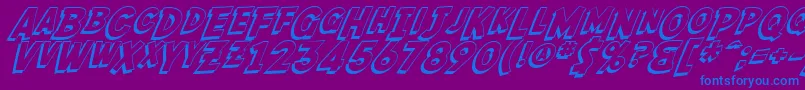 SfFedoraShadow Font – Blue Fonts on Purple Background