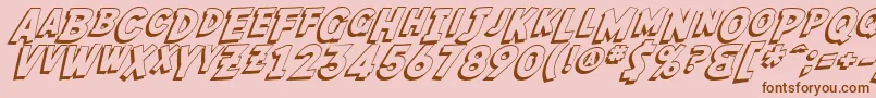 SfFedoraShadow-Schriftart – Braune Schriften auf rosa Hintergrund