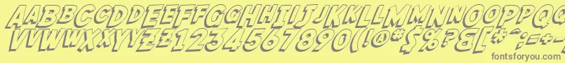 SfFedoraShadow Font – Gray Fonts on Yellow Background