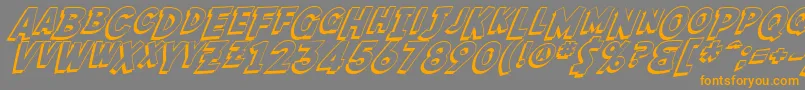 SfFedoraShadow-Schriftart – Orangefarbene Schriften auf grauem Hintergrund