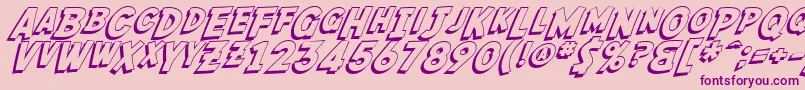 フォントSfFedoraShadow – ピンクの背景に紫のフォント