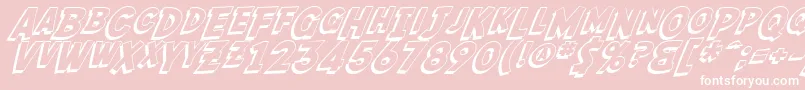 SfFedoraShadow-Schriftart – Weiße Schriften auf rosa Hintergrund