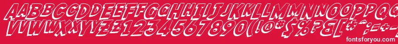 フォントSfFedoraShadow – 赤い背景に白い文字