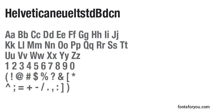 A fonte HelveticaneueltstdBdcn – alfabeto, números, caracteres especiais