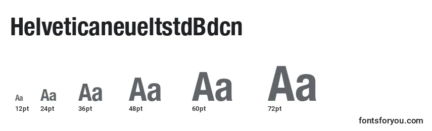 Размеры шрифта HelveticaneueltstdBdcn