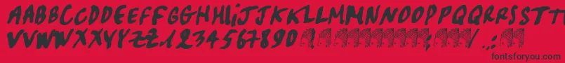 フォントPascal – 赤い背景に黒い文字