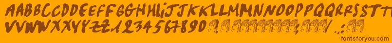 Шрифт Pascal – коричневые шрифты на оранжевом фоне