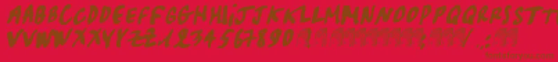 Pascal-Schriftart – Braune Schriften auf rotem Hintergrund