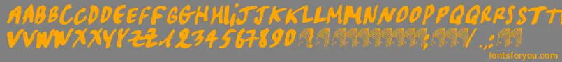 Pascal-Schriftart – Orangefarbene Schriften auf grauem Hintergrund