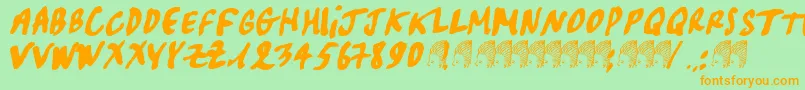 Pascal Font – Orange Fonts on Green Background