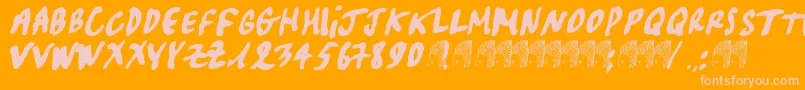 Pascal-Schriftart – Rosa Schriften auf orangefarbenem Hintergrund