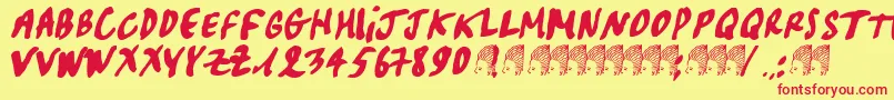 Pascal Font – Red Fonts on Yellow Background