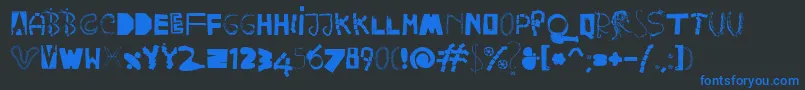Happyfrushzero Font – Blue Fonts on Black Background