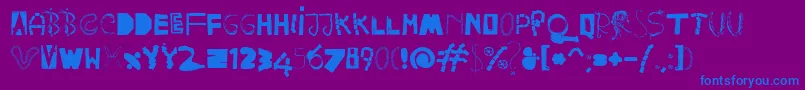 Happyfrushzero-Schriftart – Blaue Schriften auf violettem Hintergrund