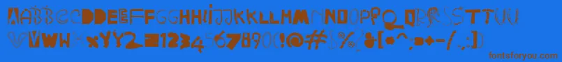 Шрифт Happyfrushzero – коричневые шрифты на синем фоне