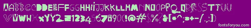 Happyfrushzero Font – Green Fonts on Purple Background