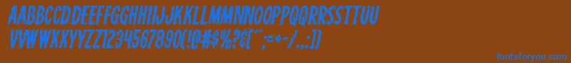 Carnivalcorpseital Font – Blue Fonts on Brown Background