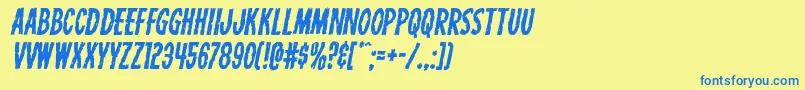 Carnivalcorpseital Font – Blue Fonts on Yellow Background