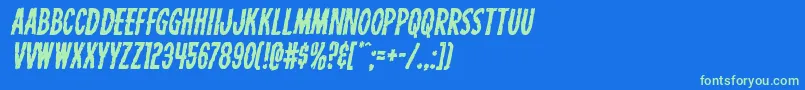 Carnivalcorpseital Font – Green Fonts on Blue Background